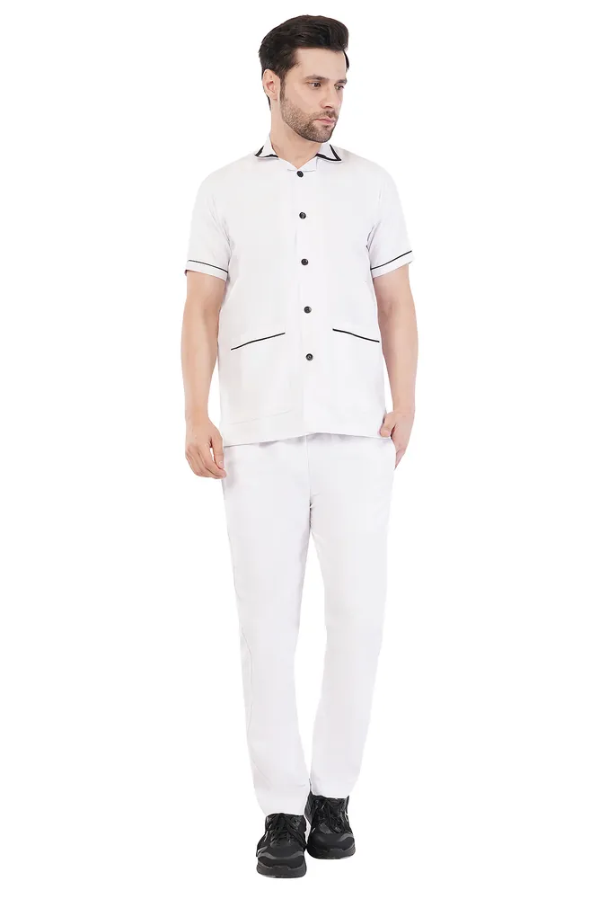 Mens Staff Uniform Apron Collar